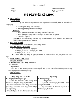 Giáo án Hóa học lớp 8 - Phạm Văn Mỳ