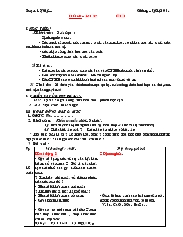 Giáo án Hóa học lớp 8 - Tiết 40 – Bài 26: Ôxit