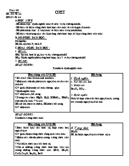 Giáo án Hóa học lớp 8 - Tiết 40: Oxit
