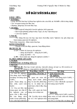 Giáo án Hóa học lớp 8 - Trần Hưng Đạo 0 Trường THCS Nguyễn Mai-U Minh-Cà Mau