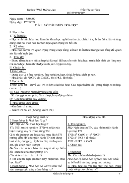 Giáo án Hóa học lớp 8 - Trần Thanh Tùng - Trường THCS Mường Lạn