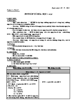 Giáo án Hóa học lớp 8 - Tuần 4 – Tiết 7 : Nguyên Tố Hóa Học ( Tiếp)