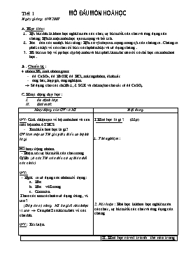 Giáo án Hóa học lớp 8