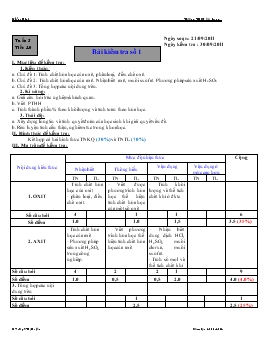 Giáo án Hóa học lớp 9 - Tuần 5 - Tiết 10: Bài kiểm tra số 1