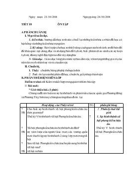 Giáo án Lịch sử 7 - Tiết 18: Ôn tập - Năm học 2008-2009