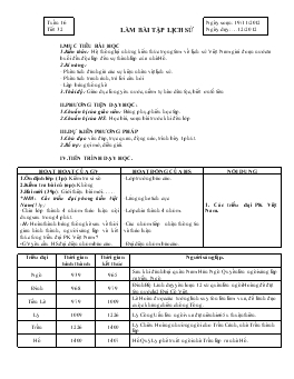 Giáo án Lịch sử 7 - Tiết 32: Làm bải tập lịch sử - Năm học 2012-2013