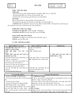 Giáo án Lịch sử 7 - Tiết 34: Ôn tập - Năm học 2012-2013