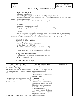 Giáo án Lịch sử 7 - Tiết 6, Bài 5: Ấn Độ thời phong kiến - Năm học 2013-2014