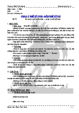 Giáo án Lịch sử 8 - Tiết 15, Bài 9: Ấn Độ thế kỉ XVIII - Đầu thế kỉ XIX - Phạm Văn Tuấn