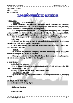 Giáo án Lịch sử 8 - Tiết 16, Bài 10: Trung Quốc cuối thế kỉ XIX - Đầu thế kỉ XX - Phạm Văn Tuấn