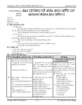 Giáo án môn Hóa học 11 - Chương 4: Đại cương về hóa học hữu cơ