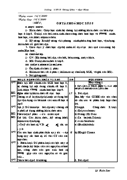 Giáo án môn Hóa học 11 - Trường THCS Đông Phu