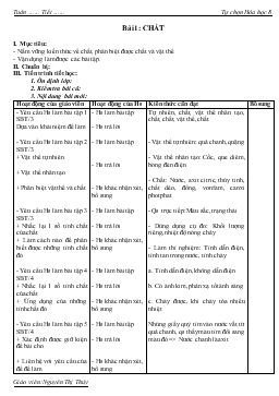 Giáo án Tự chọn Hóa học 8 - Nguyễn Thị Thúy