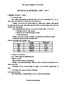 Kế hoạch năm học 2009 – 2010