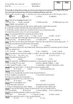 Kiểm tra 15 môn Hóa học