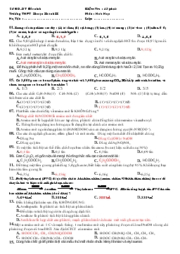 Kiểm tra  45 phút môn: Hóa học Trửụứng THPT Thuận Thành II