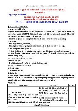 Giáo án Lịch sử 8 – Năm học: 2010 - 2011