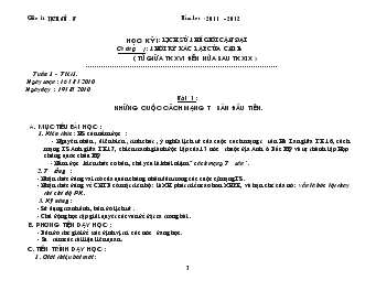 Giáo án Lịch sử 8 năm học: 2011 - 2012