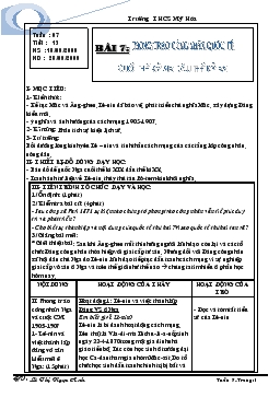 Giáo án môn Lịch sử 8 - Bài 7: Phong trào công nhân quốc tế cuối thế kỉ XIX đầu thế kỉ XX