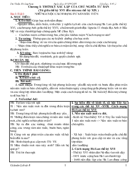 Giáo án môn Lịch sử 8 - Dư Thiện Hoàng Nam