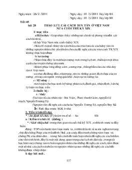 Giáo án môn Lịch sử 8 - Tiết 45 - Bài 28: Trào lưu cải cách duy tân ở Việt Nam nửa cuối thế kỷ XIX