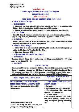 Giáo án môn Lịch sử lớp 9 - Bài 21 - Tiết 25: Việt Nam trong những năm 1939 - 1945
