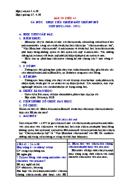 Giáo án môn Lịch sử lớp 9 - Bài 29 - Tiết 43: Cả nước trực tiếp chiến đấu chống Mỹ cứu nước (1965 - 1973)