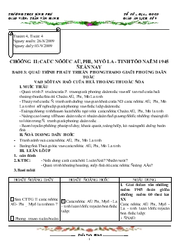 Giáo án môn Lịch sử lớp 9 - Bài 3: Quá trình phát triển phong trào giải phóng dân tộc và sự tan rã của hệ thống thuộc địa