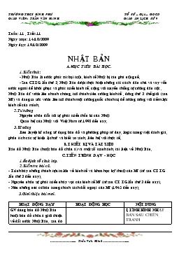 Giáo án môn Lịch sử lớp 9 - Tiết 11: Nhật Bản