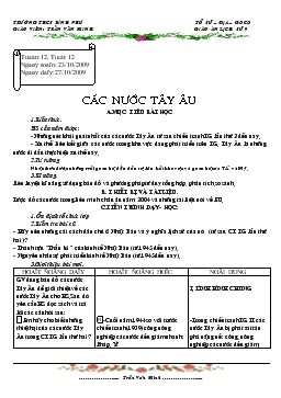 Giáo án môn Lịch sử lớp 9 - Tiết 12: Các nước Tây Âu