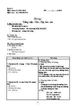 Ôn tập Tiếng việt - Văn - Tập làm văn