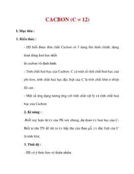 Bài giảng Cacbon c=12