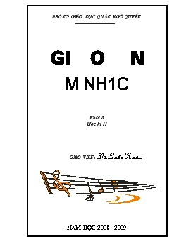 Bìa giáo án Âm nhạc khối 8