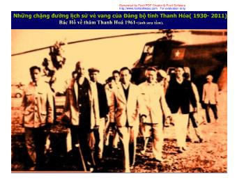Những chặng đường lịch sử vẻ vang của Đảng bộ tỉnhThanh Hóa( 1930-2011)