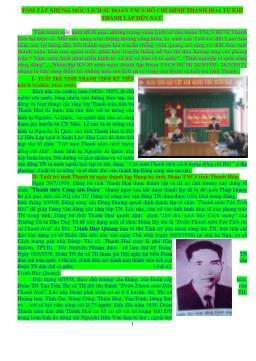 Tóm tắt những mốc lịch sử Đoàn TNCS Hồ Chí Minh Thanh Hóa từ khi thành lập đến nay