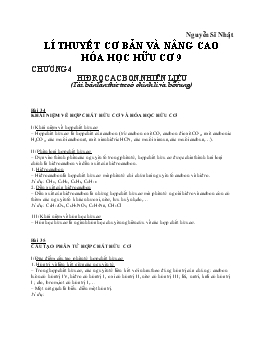 Bài 34: Khái niệm về hợp chất hữu cơ và hóa học hữu cơ (tiết 9)