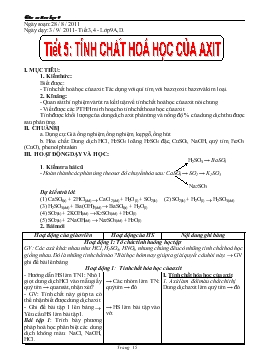 Bài giảng Bài giảng Tiết 5: Tính chất hóa học của axit (tiếp)