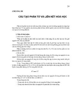 Bài giảng Chương III: Cấu tạo phân tử và liên kết hoá học