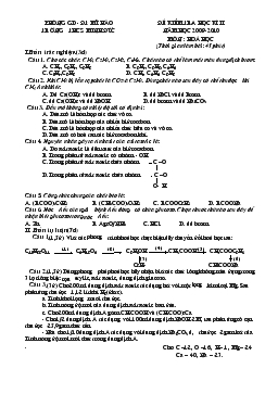 Bài giảng Đề kiểm tra học kì II năm học 2009-2010 môn : hoá học (thời gian làm bài : 45 phút)