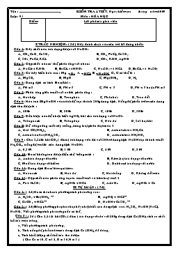 Bài giảng Kiểm tra 1 tiết. môn : hóa học lớp 9 (tiếp)