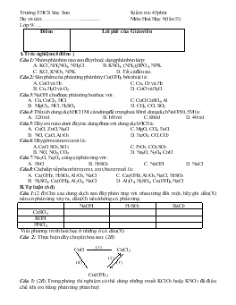 Bài giảng Kiểm tra: 45 phút môn: hoá học 9 (lần II)
