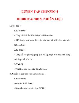 Bài giảng Luyện tập chương 4: Hidrocacbon. Nhiên liệu (tiếp theo)