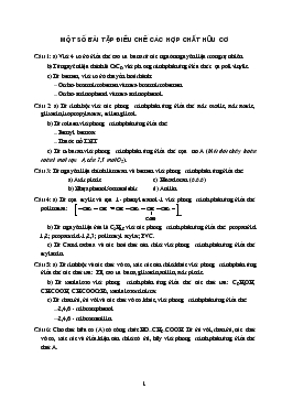 Bài giảng Một số bài tập điều chế các hợp chất hữu cơ