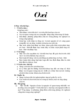 Bài giảng Oxi (tiết 20)