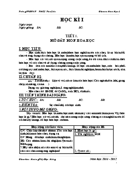 Bài giảng Tiết 1: Mở đầu môn hóa học 9 (tiết 31)