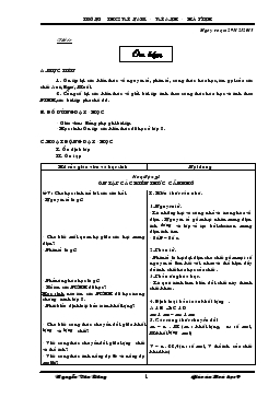 Bài giảng Tiết 1: Ôn tập (tiết 28)