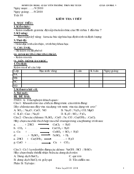Bài giảng Tiết: 10: Kiểm tra 1 tiết (tiết 4)