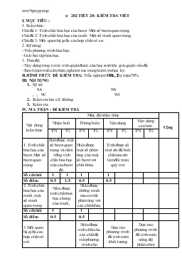 Bài giảng Tiết 20: Kiểm tra viết (tiết 2)