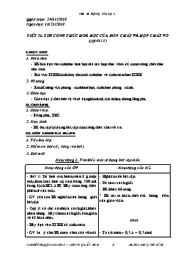 Bài giảng Tiết 26: Tìm công thức hoá học của đơn chất và hợp chất vô cơ (tiết 2 )