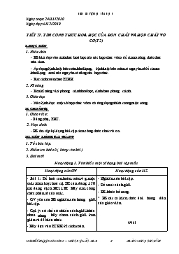 Bài giảng Tiết 27: Tìm công thức hoá học của đơn chất và hợp chất vô cơ( (tiếp)